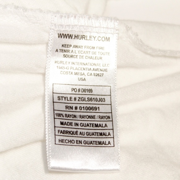 Hurley Graphic Tee Open Back Vacation Shirt - Picture 6 of 8